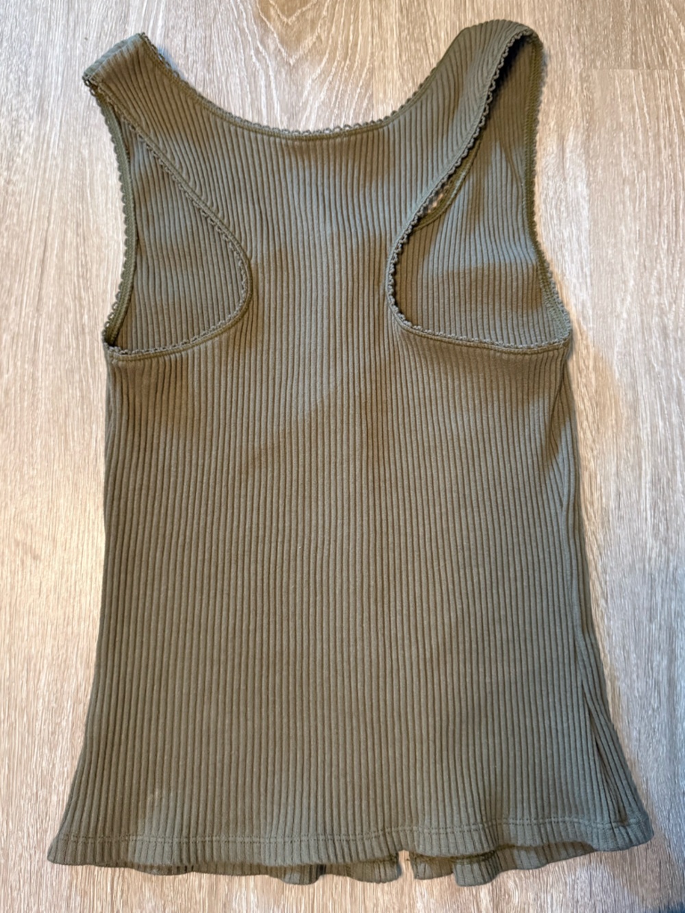 Free People Intimately Ribbed Button Tank Olive XS - Picture 2 of 9